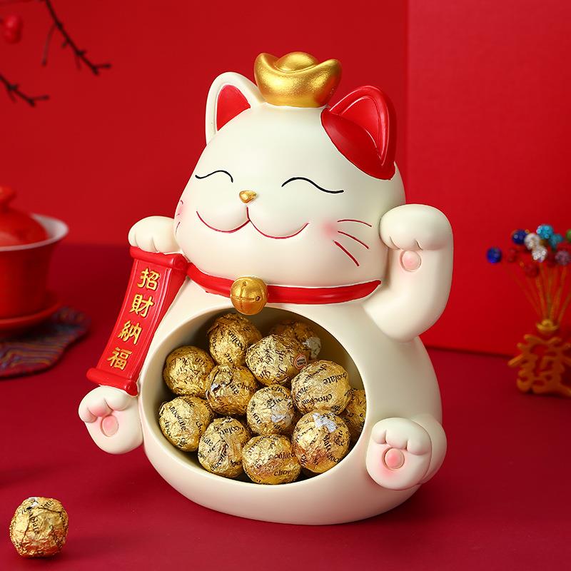 招财猫摆件入户迁进门钥匙装收纳关门口客厅家居饰品乔玄新.居礼