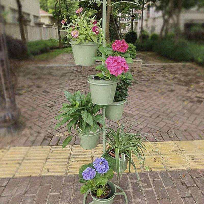 阳台花架户外庭院铁艺雨伞创意装饰摆件花园露台布置室外置物架