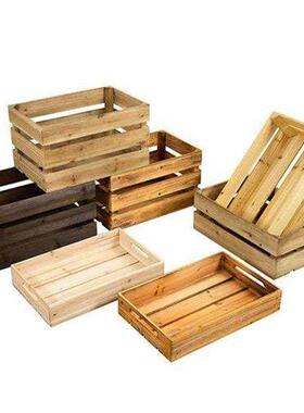solid wood storage box retro storage box wooden crate wedd