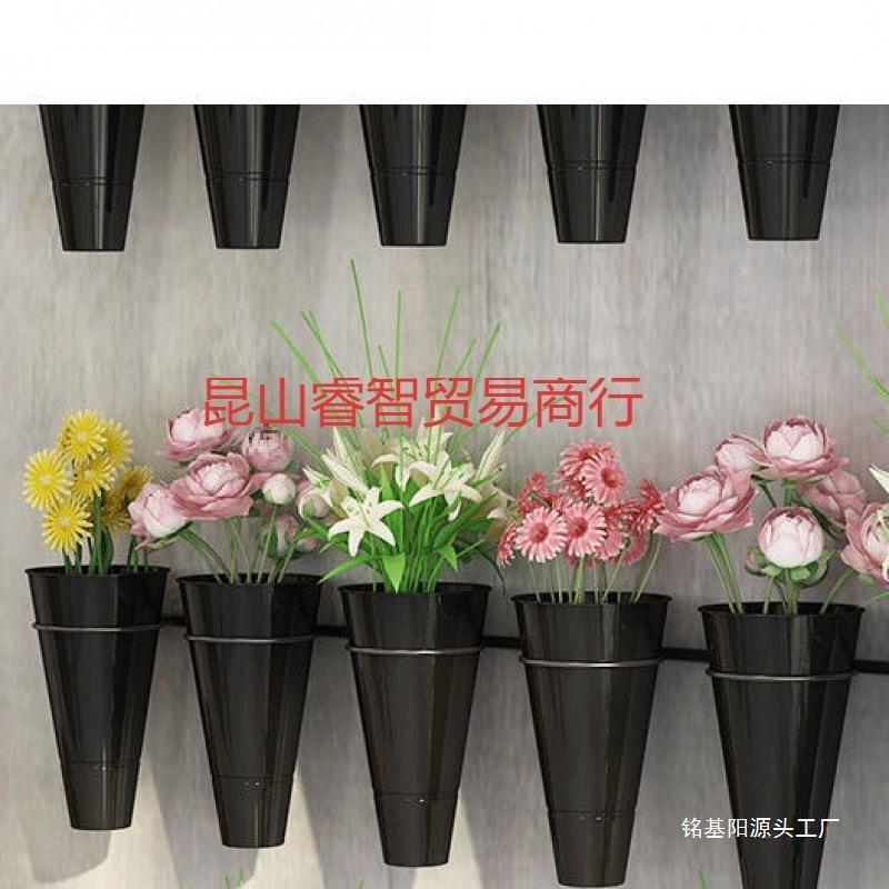 壁挂多层花架 花店货架 铁艺花架 鲜花货架 花店花桶上墙展示架室