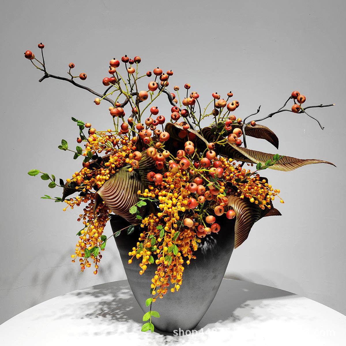 新中式仿真花果子花艺盆景样板房客厅软装饰绿植陶瓷花器套装摆件,鲜花速递/花卉仿真/绿植园艺,仿真绿植,淘宝优惠券,粉丝福利购,淘宝优惠卷