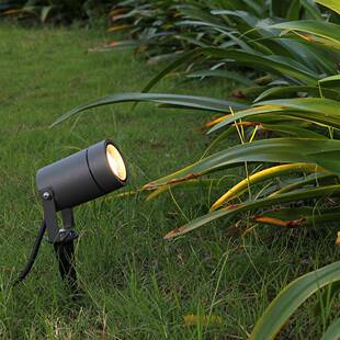 户外LED照树灯圆形防水庭院草坪园林插泥束光地插射灯壳体套件