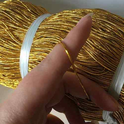厂家直销1.0-1.5mm金色银色圆包芯弹力绳 工艺牛筋吊牌绳金葱线