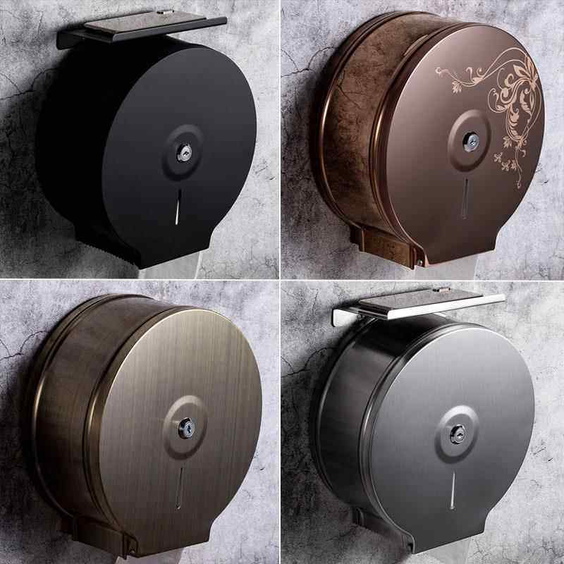 酒店商用不锈钢大卷纸盒壁挂式卫生间厕纸架洗手间防水手抽纸巾盒