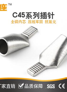 中连厂家直供C45系列铜鼻子2.5-95平方鸭嘴型冷压接线紫铜端头