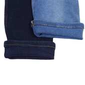 现货靛蓝针织牛仔布弹力2 口下摆2x2罗纹 2螺纹布料可水洗螺纹袖