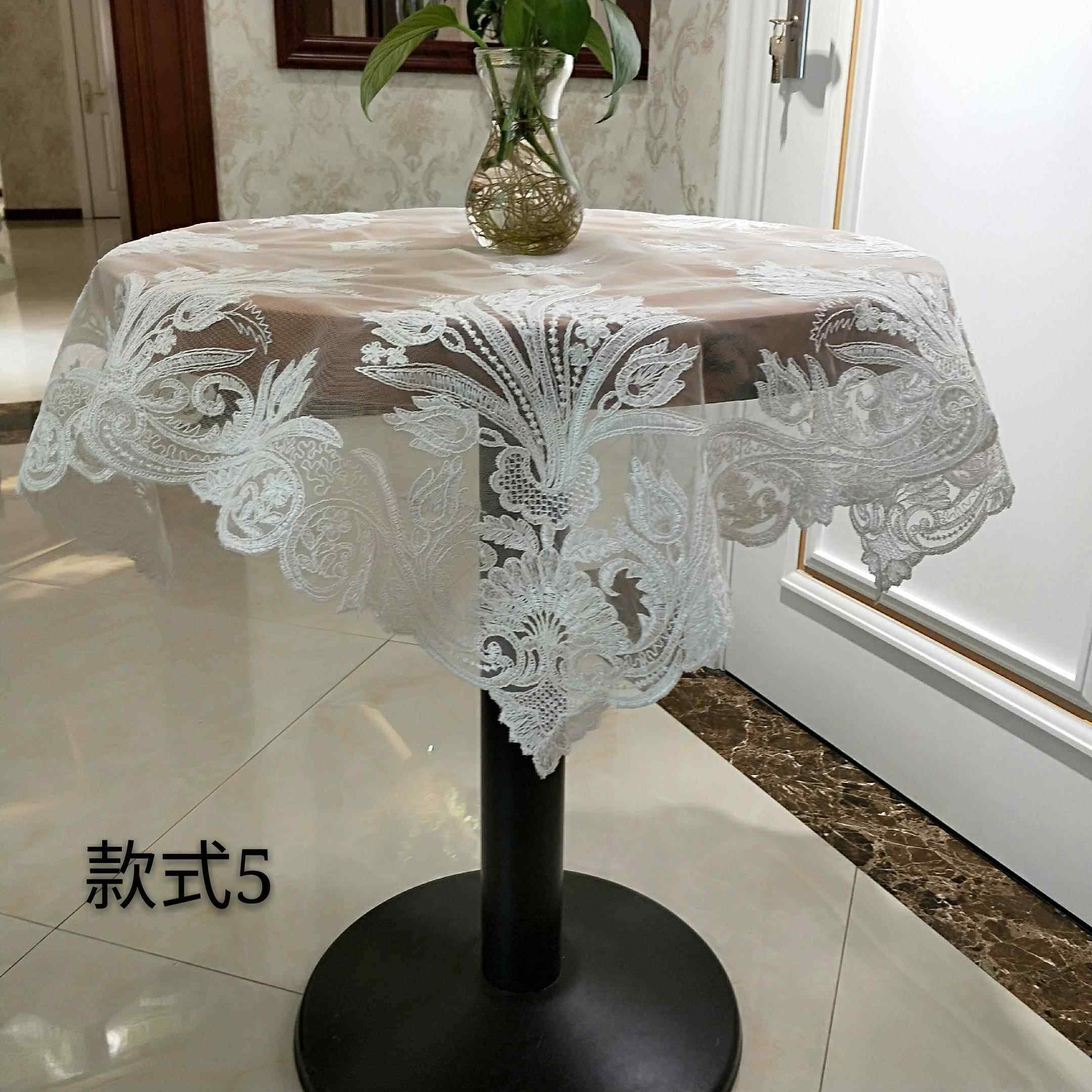 欧式白色蕾丝方形桌布台布梳妆台鞋柜盖巾冰箱洗衣机防尘布艺饰品,居家布艺,桌布,淘宝优惠券,粉丝福利购,淘宝优惠卷