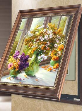 客厅餐电厅表LVI画盒装饰配电箱遮挡挂画欧式约简电闸竖版壁画可