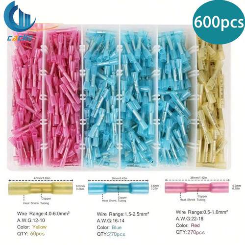 热缩中间接头600pcs BHT1.25/2/5.5 防水接线管冷压端子 绝缘中接