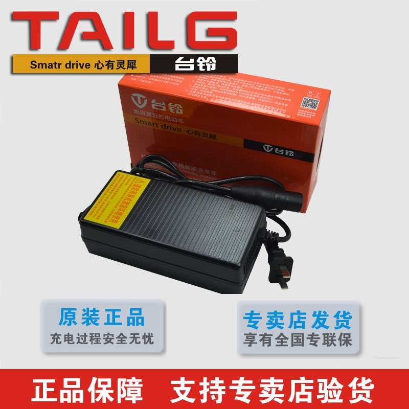 台铃原装正品电动车锂电充电器48V2A54.6V卡农头DC头原厂专用断电