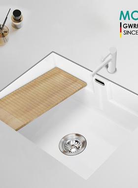 MOER新款陶瓷带移动搓衣板台下盆洗手盆洗脸盆单盆家用卫生间阳台