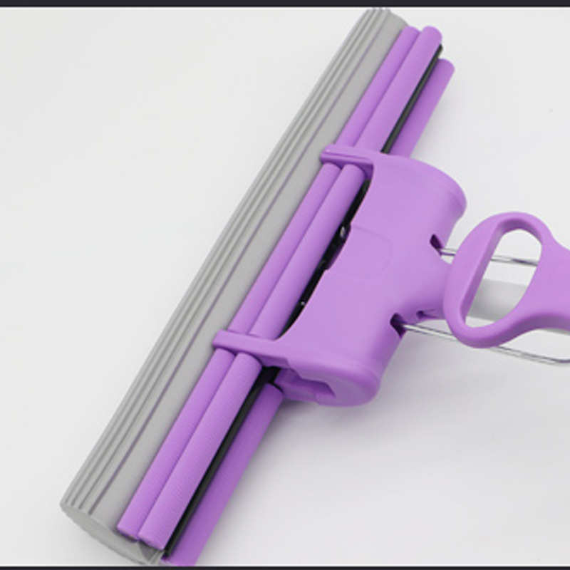 Q683大双排海绵吸水拖把家用免手洗加宽加大38cm滚轮挤水胶棉墩布