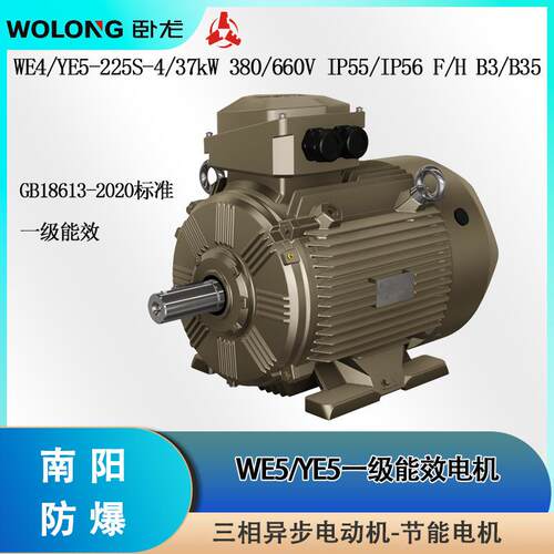 YE5-225S-4/37kW 380V IP56 F B34 国标一级能效轴流风机电机