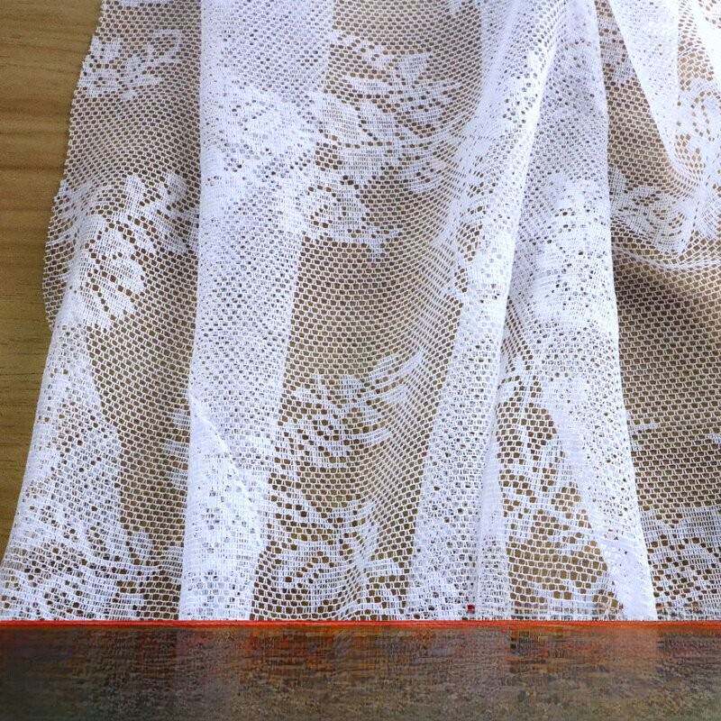 白色蕾丝布料窗帘纱窗法式透光婚礼纱幔网纱甜品台道具面料布料