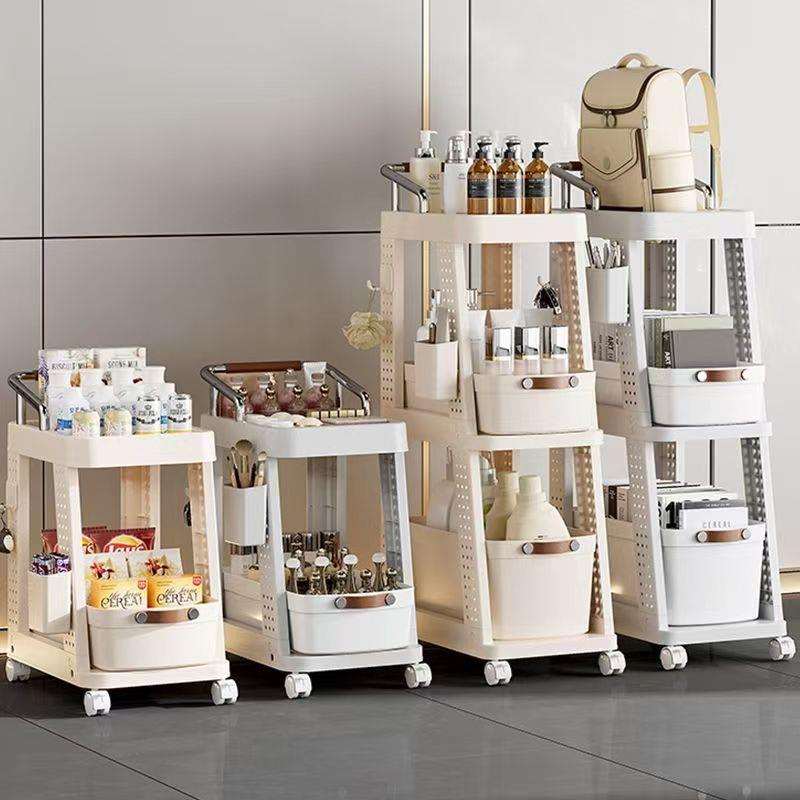 家用书包置物架多功能收纳架卧室厨房落地置物架小推车收纳整理架