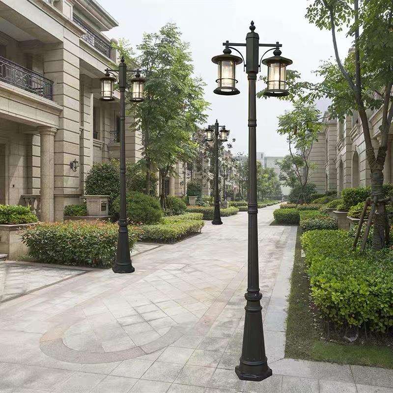 防水庭院灯室外公园小区园林景观灯别墅花园双头路灯家用现代中式
