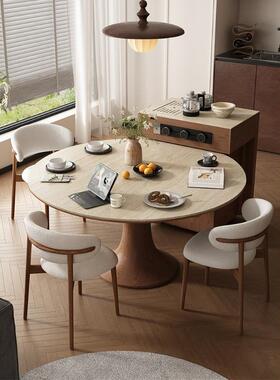 岛台餐桌一体家用可分646离多岛功能圆桌厨房倒移动台岩板茶式桌