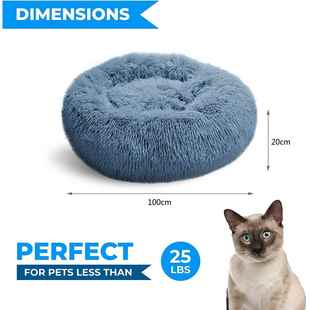Pet Plush Bed Long Soft Mats Kennel House Dogs Cat Round
