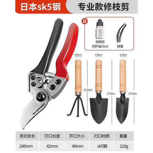 日本原装剪刀修枝剪园艺剪刀sk5修花修树枝专用剪刀果树粗枝剪子