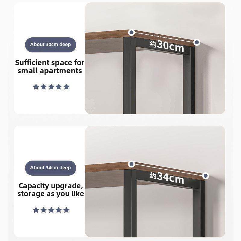 Bookshelf, multi-layer storage rack,wooden office desk shelf