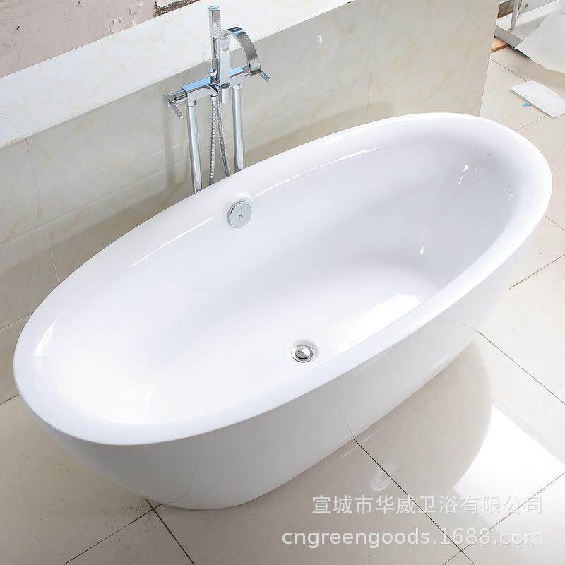 欧式1.7*0.8米亚克力无缝整体浴缸酒店宾馆工程freestandingtub