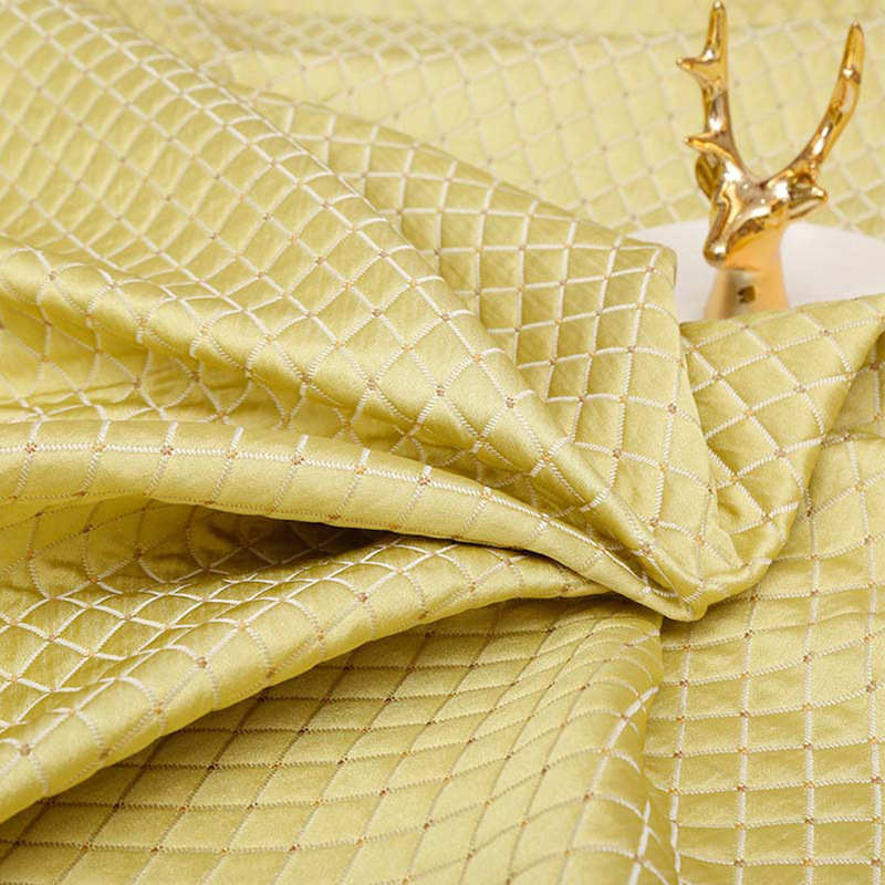 厂家上新全涤经典精细提花高密度黄金色面料欧式沙发窗帘软装面料