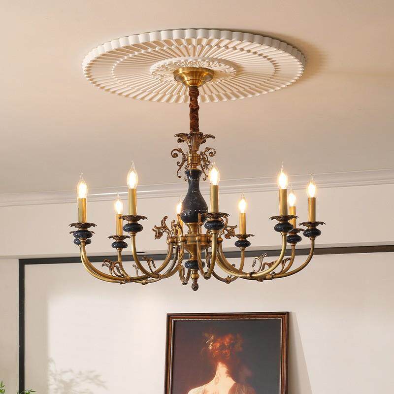 迪格雅美式复古新款全铜客厅吊灯田园风氛围感卧室餐厅蜡烛装饰灯