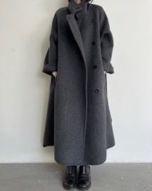 拖延症经典系列大衣，冬季质感高级双面毛呢羊毛外套女