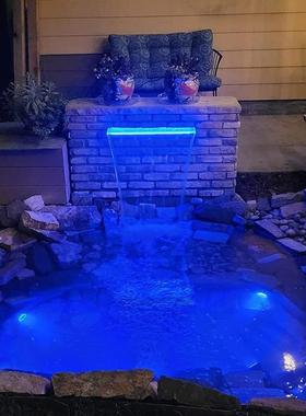 灯tb-73170不锈布钢瀑水槽专业流水条低压12V带庭院装饰灯灯条瀑