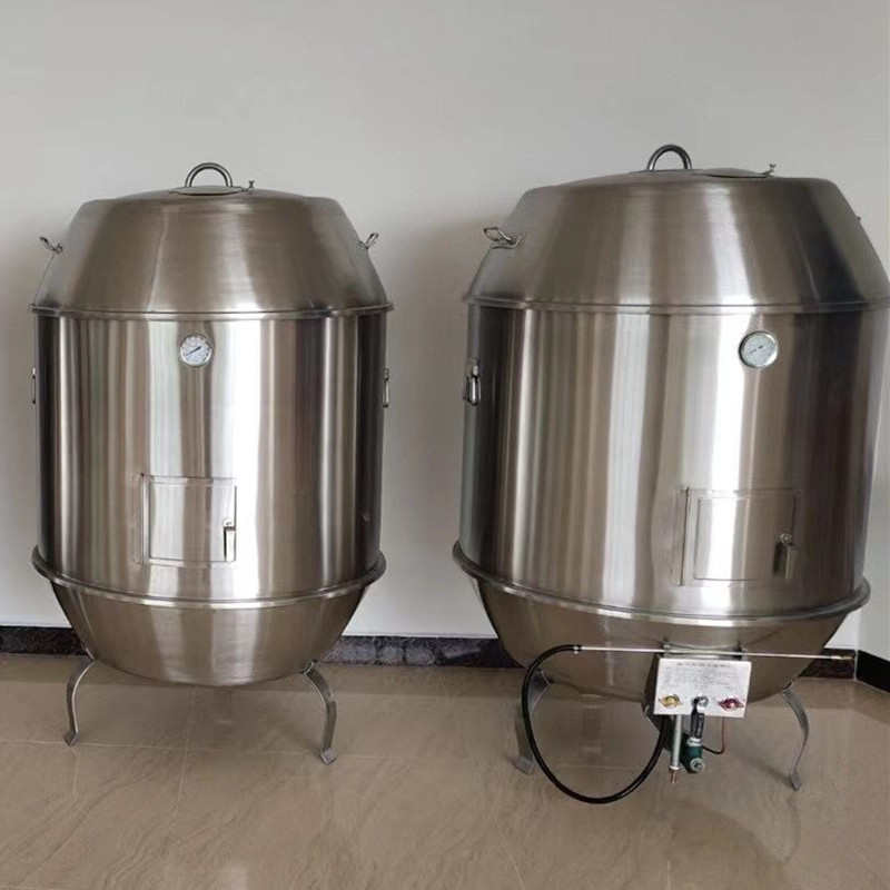 304不锈钢烤鸭炉80cm90CM果木炭燃气加厚单双层烧鹅烤鸡脆皮肉炉
