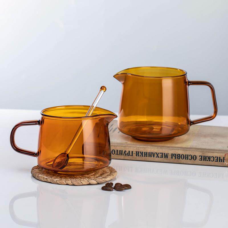 创意彩色耐热玻璃手冲咖啡壶分享壶咖啡杯煮咖啡器具微波炉小杯