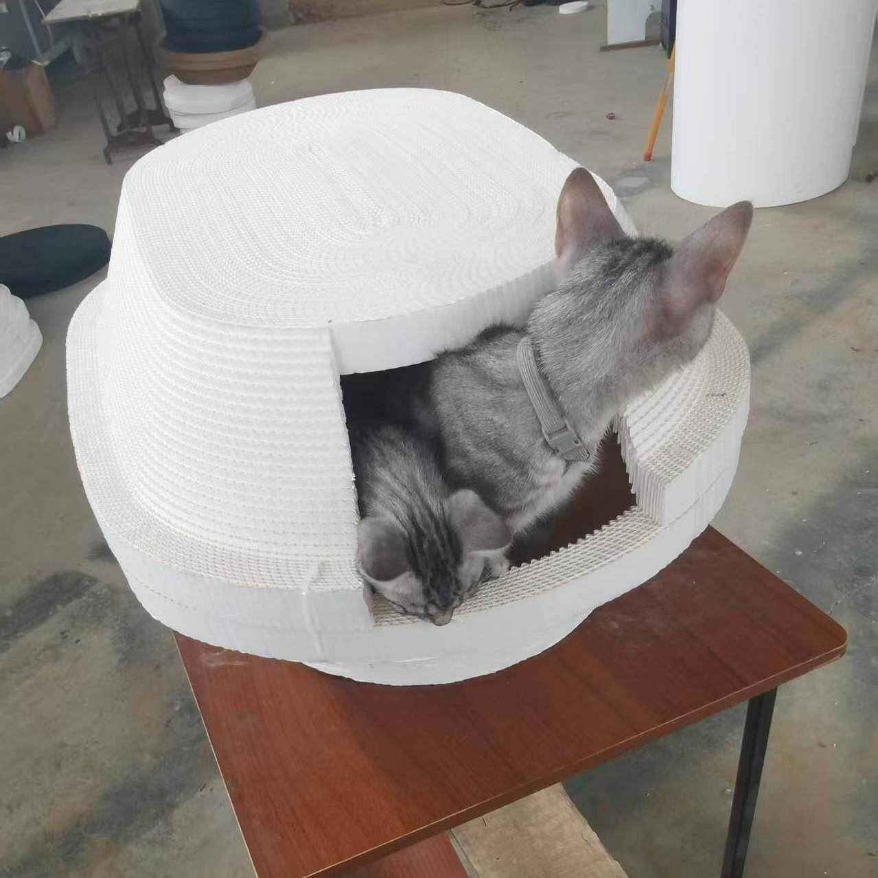 侧开口木浆纸白卡纸猫窝猫抓板加厚加密耐抓耐磨不掉屑加大巨大