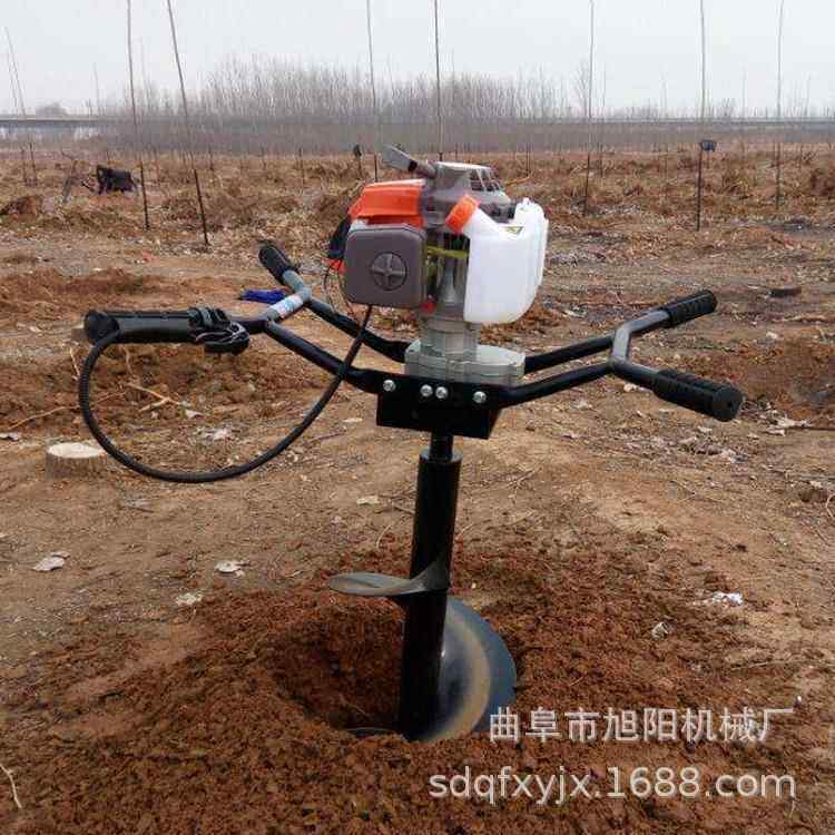 手提式植树挖坑机园林便携式种树钻地机二冲程汽油打孔打窝机