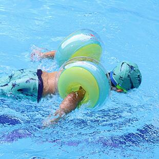 自游宝贝手臂圈儿童游泳圈初学者浮圈充气双气囊加厚水袖 13岁