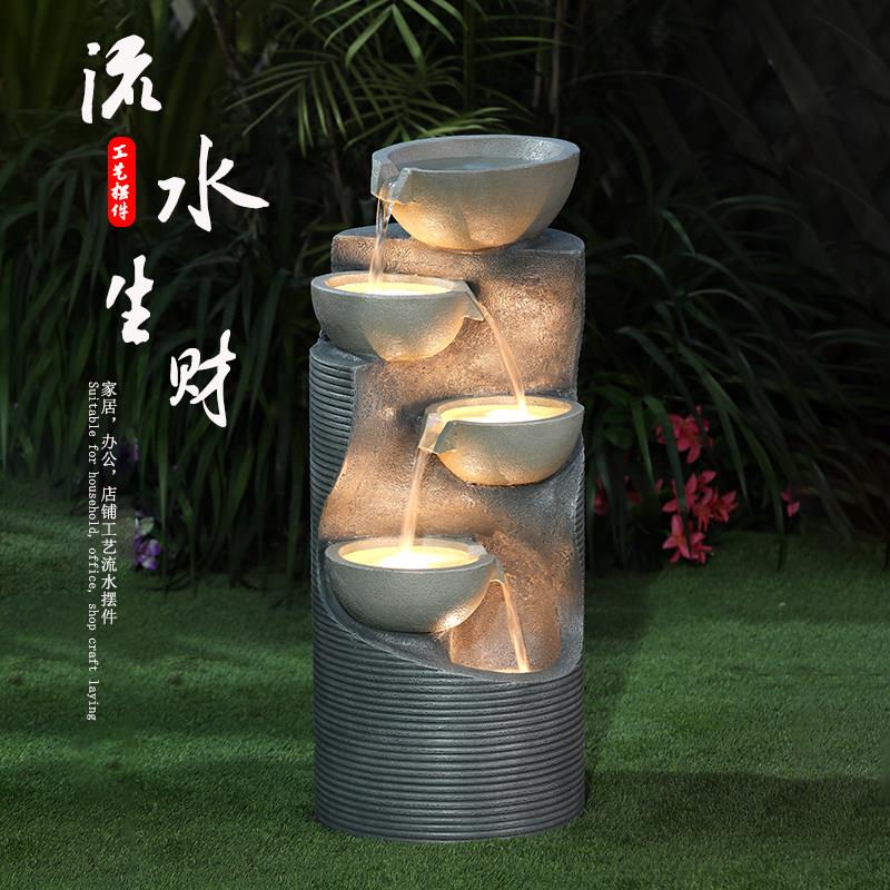 现代流水生财摆件喷泉装饰品阳台花园户外庭院家居落地循环水景观