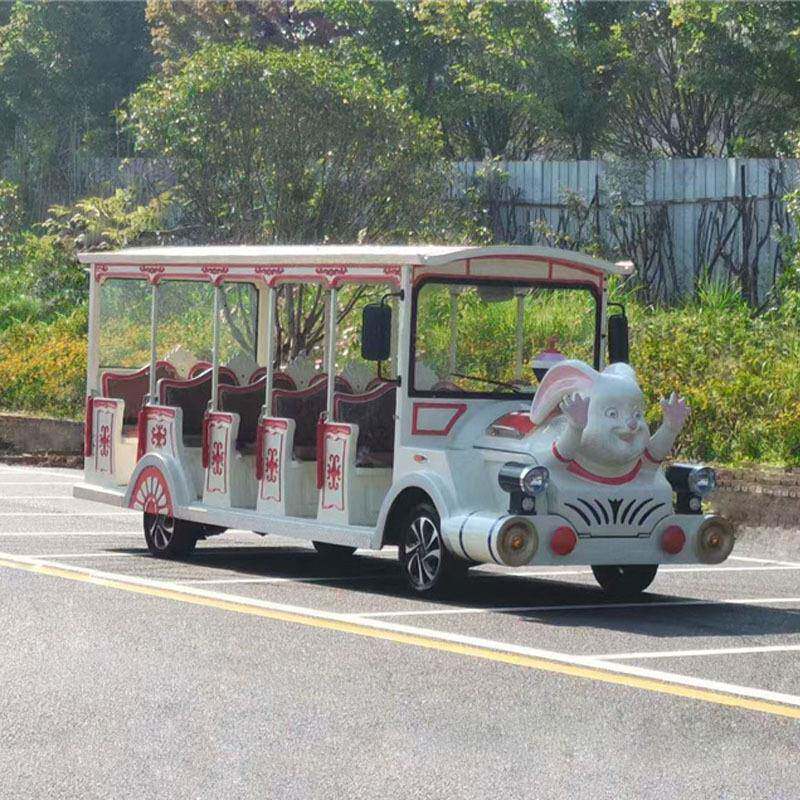14座个性化电动观光车小巴士四轮电动车图片卡通旅游代步车