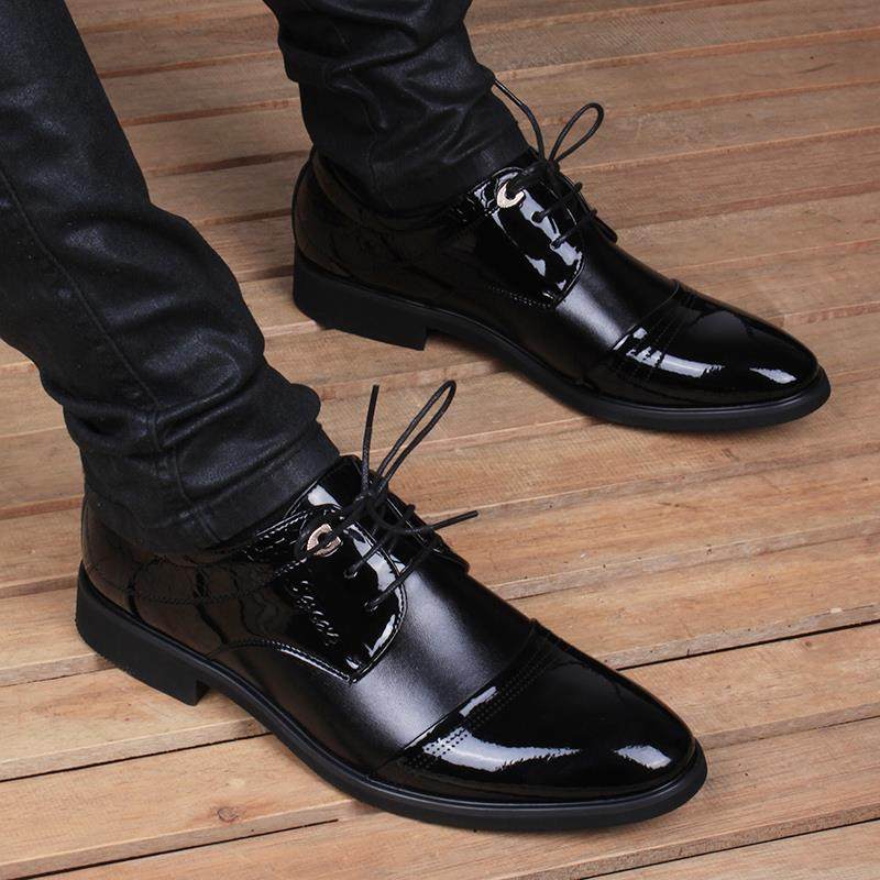 高档皮鞋男英休闲真皮韩版潮商士务正装男鞋透气内流增高男皮伦鞋