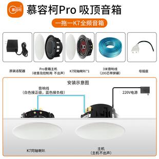 慕容柯吸顶音响pro家庭音乐重低音接入米家APP内置AI语音全屋控制