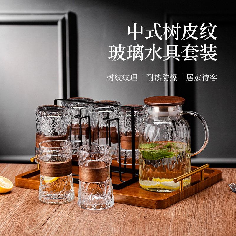 加厚玻璃水杯家用客厅待客茶杯防烫套装束腰杯果汁杯咖啡杯喝水杯