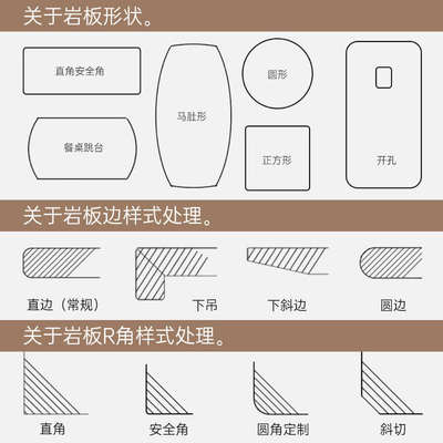 厨房大理石台面定做岩板餐边柜餐桌桌面板材定制橱柜面板加工订制