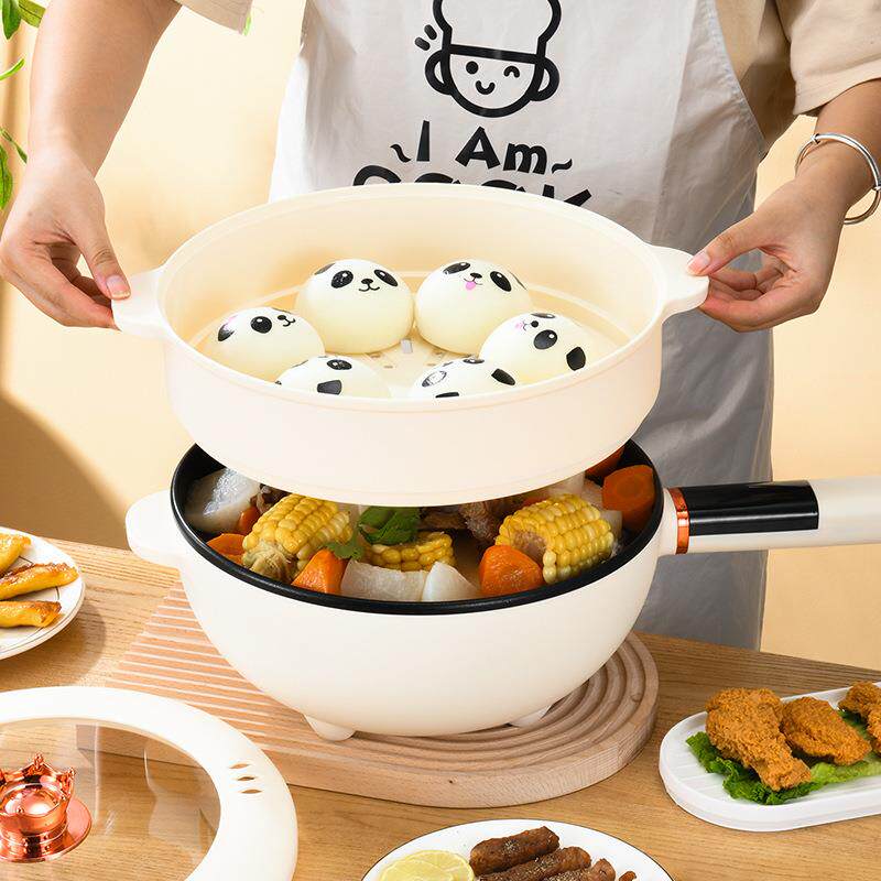 电炒锅家用炒菜锅一体式插电不粘锅多功能宿舍蒸煮电热料理锅