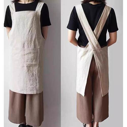 日本进口品质围裙女时尚男工作服家用厨房防水油定制日式背带韩