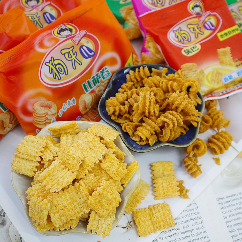 狗牙儿锅巴披萨卷儿时怀旧校园网红烧烤八爪烧小卖部零食礼包小吃