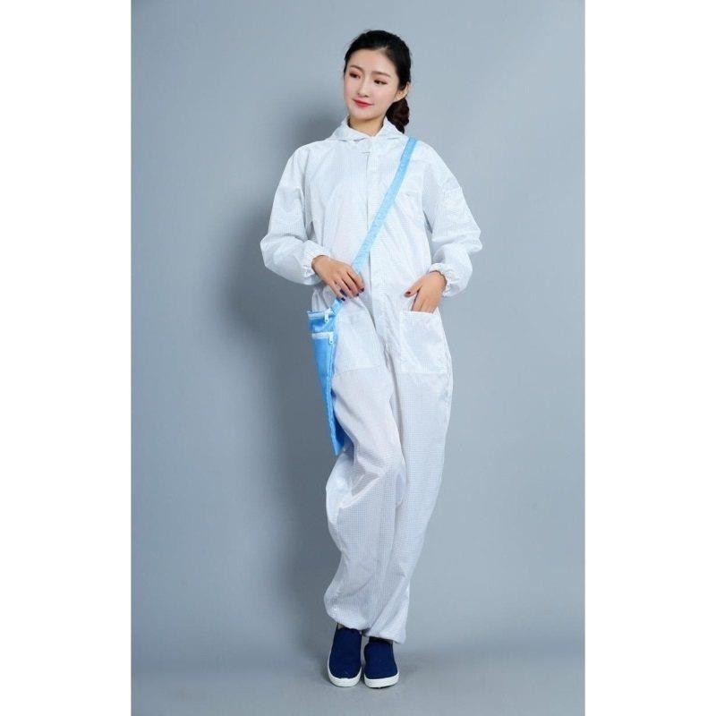 防静电服工作服网格连体服男女款便捷带口袋洁净服连体服三无尘服