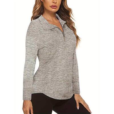 Q 63097 sport zipper women's polo shirt 运动拉链女士 POLO