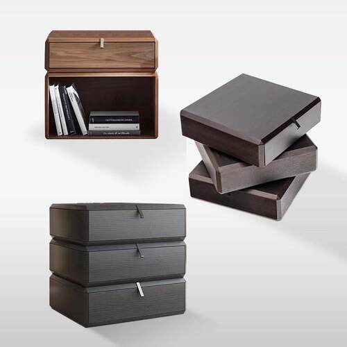 Motten意式极简可旋转主卧烟熏床头柜简约现代网红床边柜创意设计