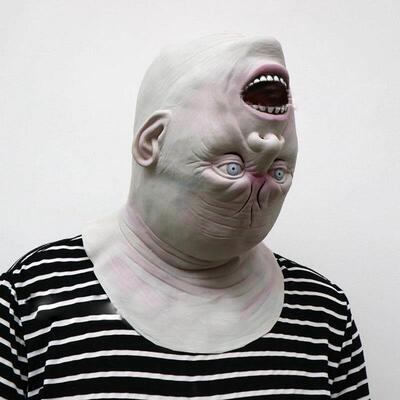 Halloween Adult Zombie Mask 万圣节恐怖倒脑袋丧尸僵尸头套面具