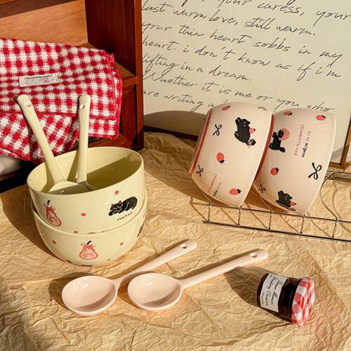 The INS-style small bowls and cute ceramic dinnerware set fo