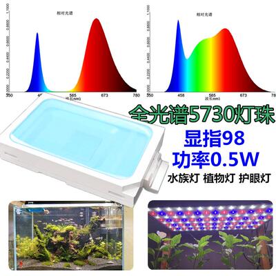 LED贴片5730 2835 5050 3030全光谱高显指植物高亮发光灯珠二极体