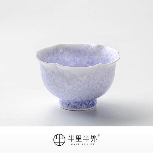 「紫冰花」80ML窑变结晶花口主人杯单杯个人专用茶杯陶瓷品茗杯